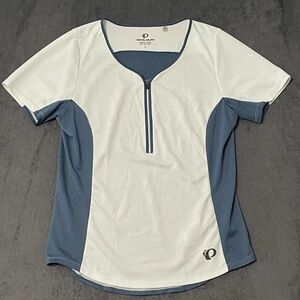 Pearl Izumi Shirt Womens L Blue Canyon Cycling Jersey Top Active Wear Zip